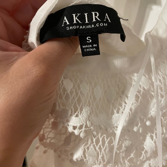 AKIRA White Ruffled Lace Dress ; Bachelorette Party - Picture 4 of 7